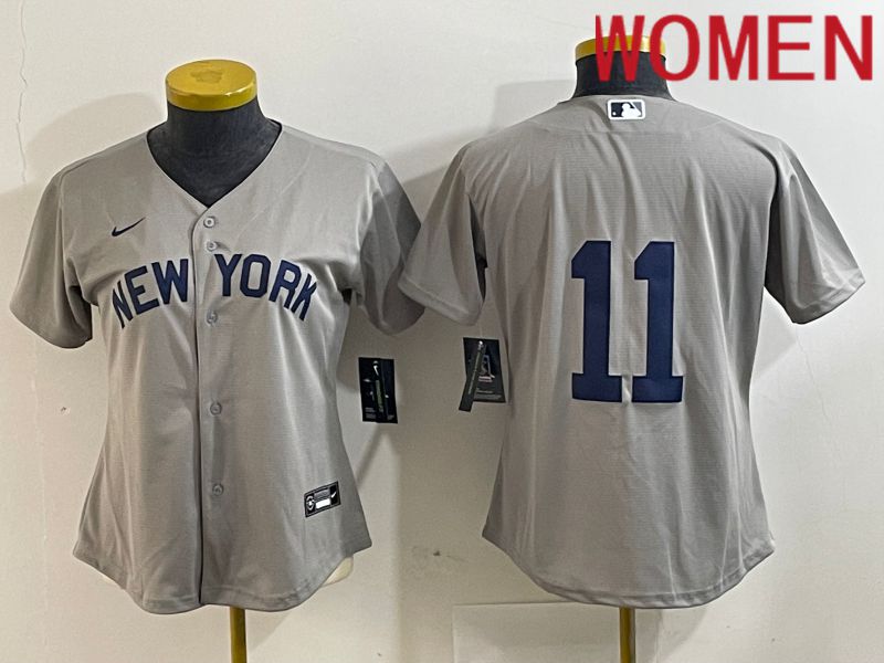 Women New York Yankees 11 Volpe Grey Nike Game 2024 MLB Jersey style 7